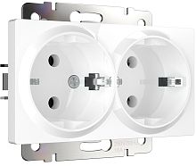 Розетка с заземлением без рамки Werkel 1-м. 2-мод. белый глянцевый картинка